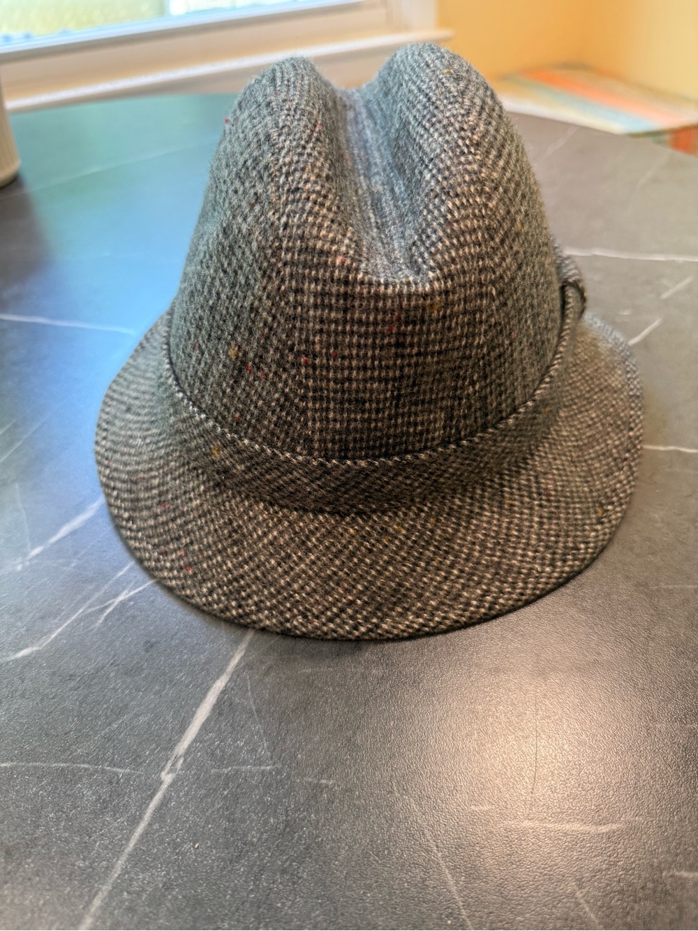 Vintage Stetson Gray Tweed Cap Donegal Fleck Wool Hat M 7–7⅛